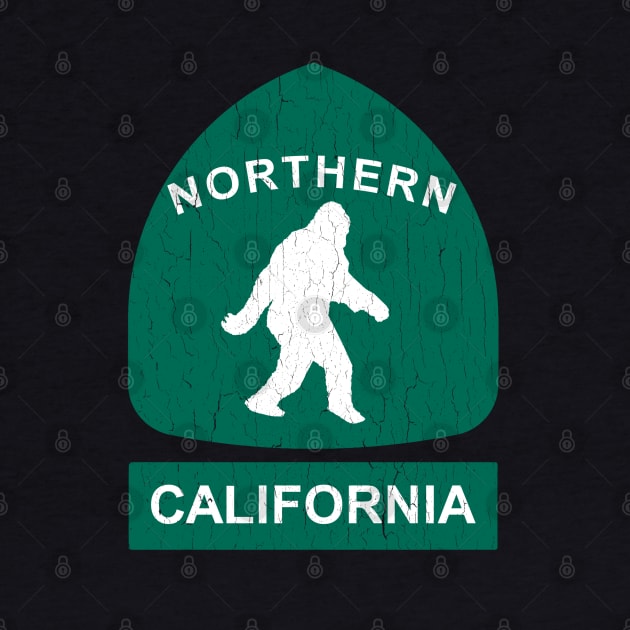 Northern California Bigfoot Sign (vintage look) by robotface